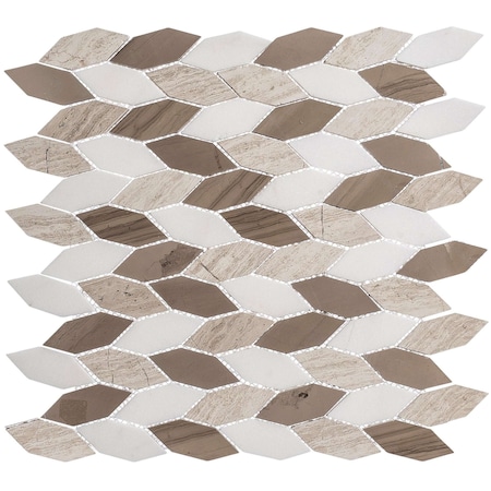 SAMPLE Channing Elongated Hex 1 X 25 Marble Honeycomb Mosaic Wall  Floor Tile
